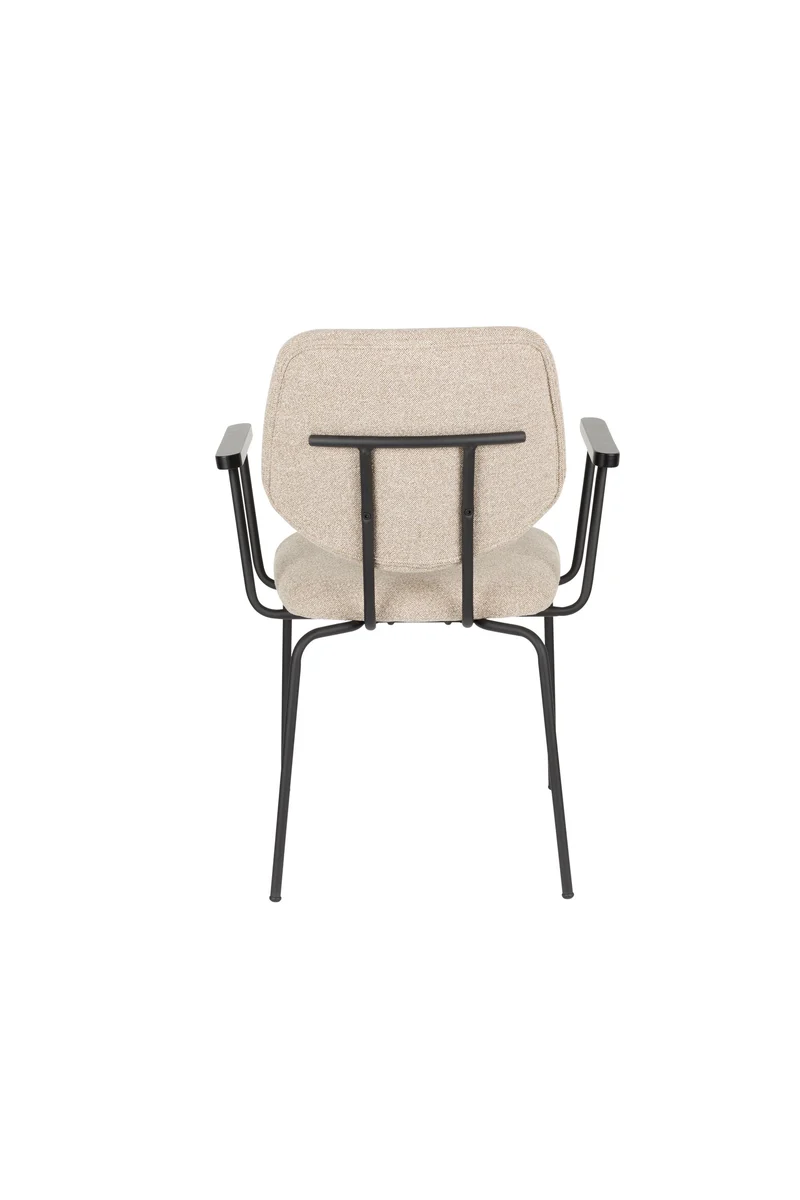 White Label Living Sessel Zelo – Beige, Metall, 59 × 60 × 83,5 cm, 2er-Set
