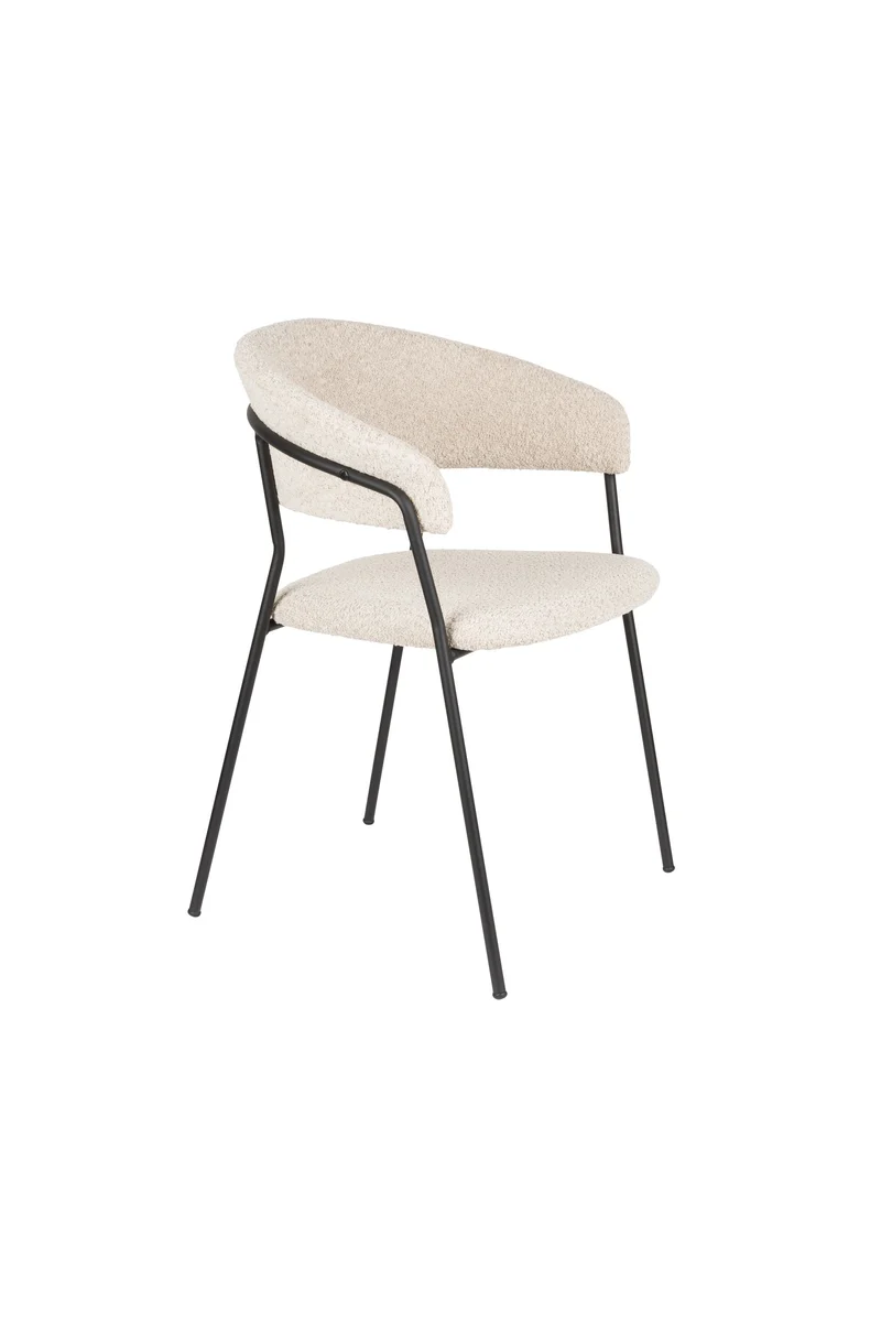 White Label Living Sessel Zeri – Schwarz, Metall, 51,5 × 59,5 × 79 cm, 2er-Set