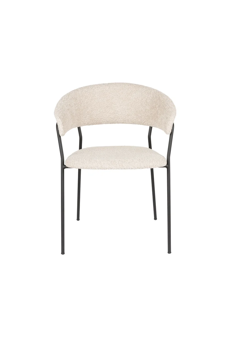White Label Living Sessel Zeri – Schwarz, Metall, 51,5 × 59,5 × 79 cm, 2er-Set