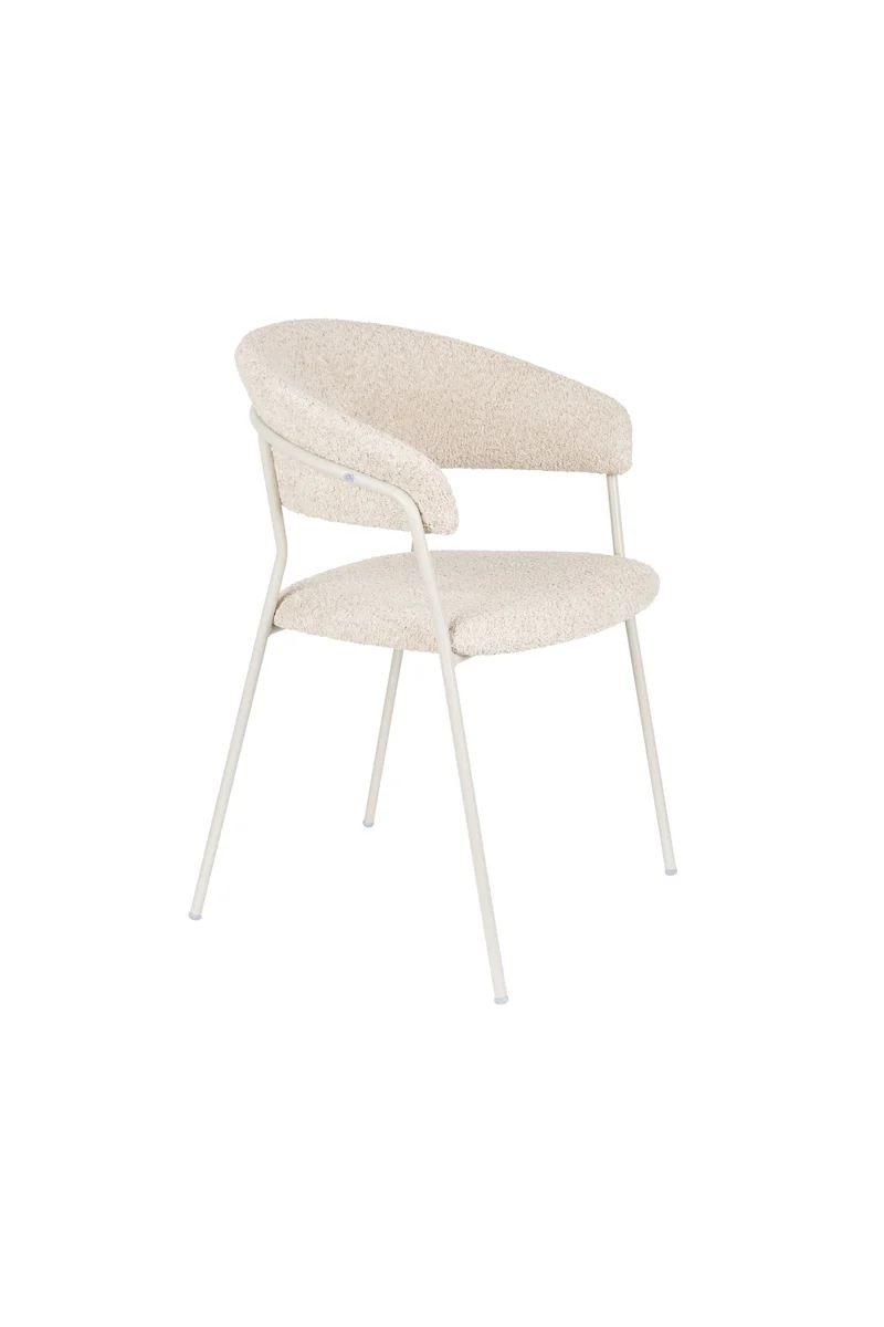 White Label Living Sessel Zeri Off – Weiß, Metall, 51,5 × 59,5 × 79 cm, 2er-Set
