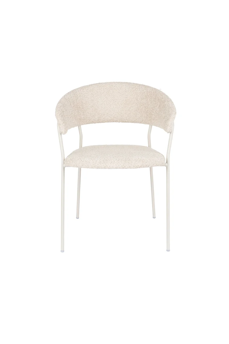 White Label Living Sessel Zeri Off – Weiß, Metall, 51,5 × 59,5 × 79 cm, 2er-Set