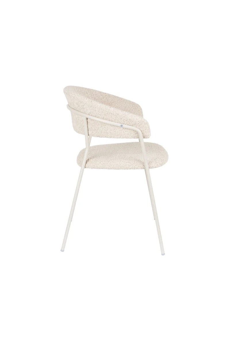 White Label Living Sessel Zeri Off – Weiß, Metall, 51,5 × 59,5 × 79 cm, 2er-Set