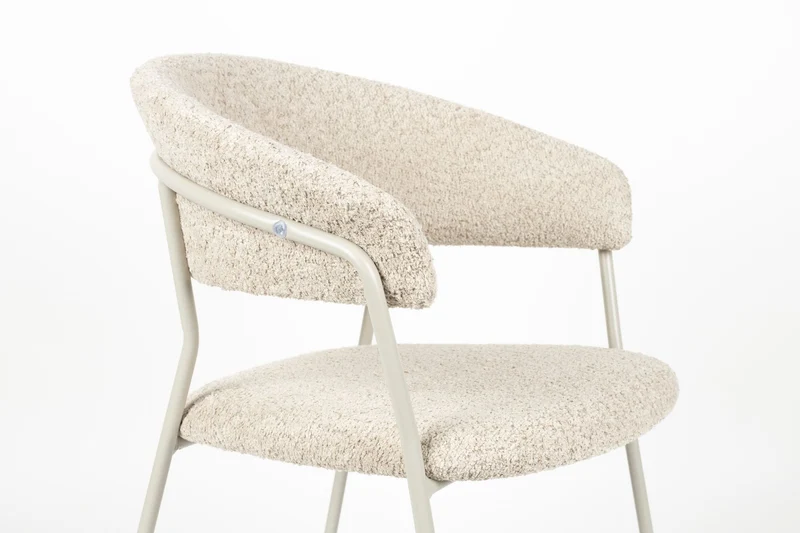White Label Living Sessel Zeri Off – Weiß, Metall, 51,5 × 59,5 × 79 cm, 2er-Set