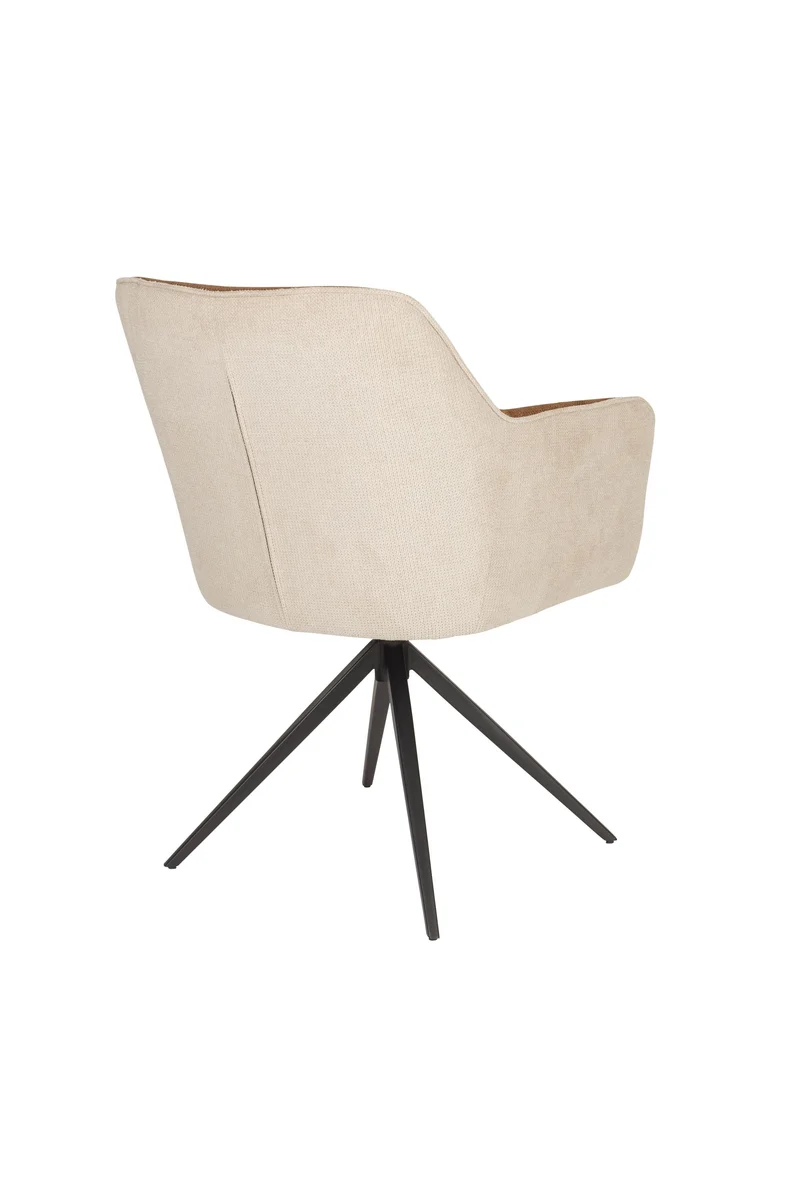 White Label Living Sessel Daley Beige/Braun – Polyester, 63 × 62,5 × 83,5 cm, 2er-Set