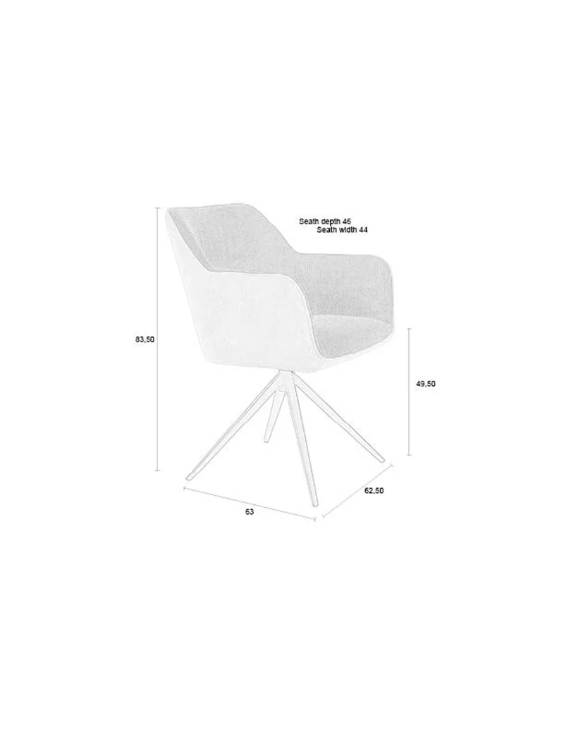White Label Living Sessel Daley Beige/Braun – Polyester, 63 × 62,5 × 83,5 cm, 2er-Set