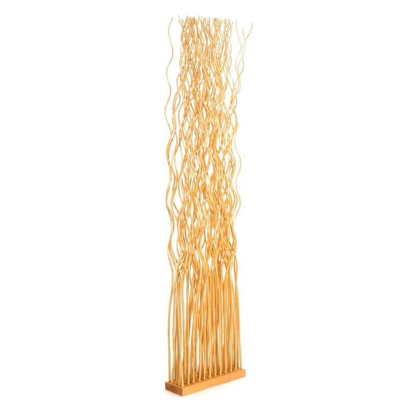 RAUMTEILER "WAVE" | Weidenholz, 170x40cm (HxB) | Paravent, Trennwand | Farbe: honigfarben