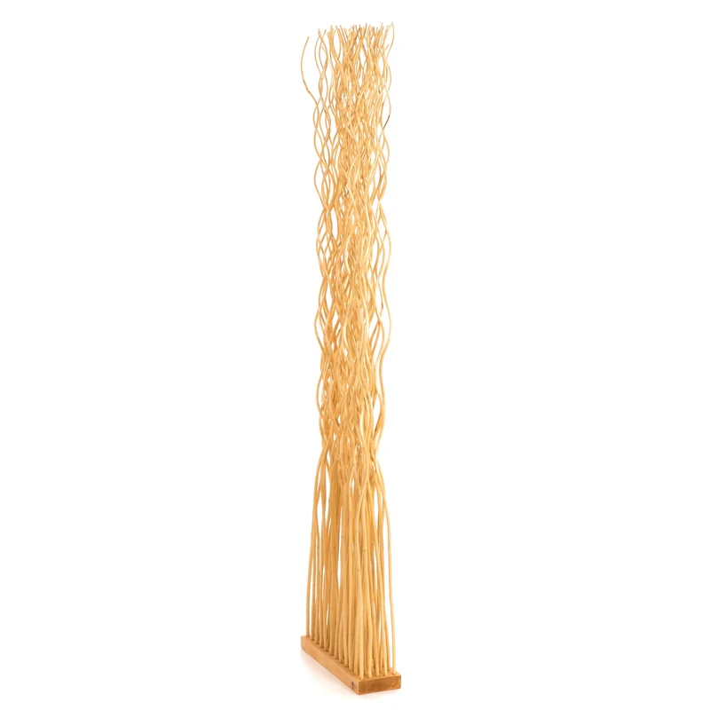 RAUMTEILER "WAVE" | Weidenholz, 170x40cm (HxB) | Paravent, Trennwand | Farbe: honigfarben