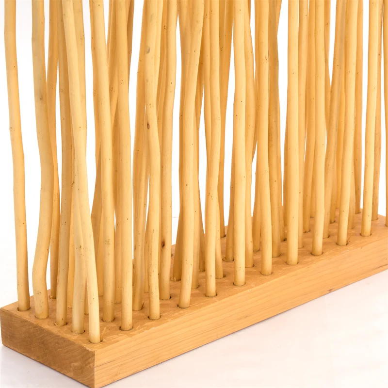 RAUMTEILER "WAVE" | Weidenholz, 170x40cm (HxB) | Paravent, Trennwand | Farbe: honigfarben