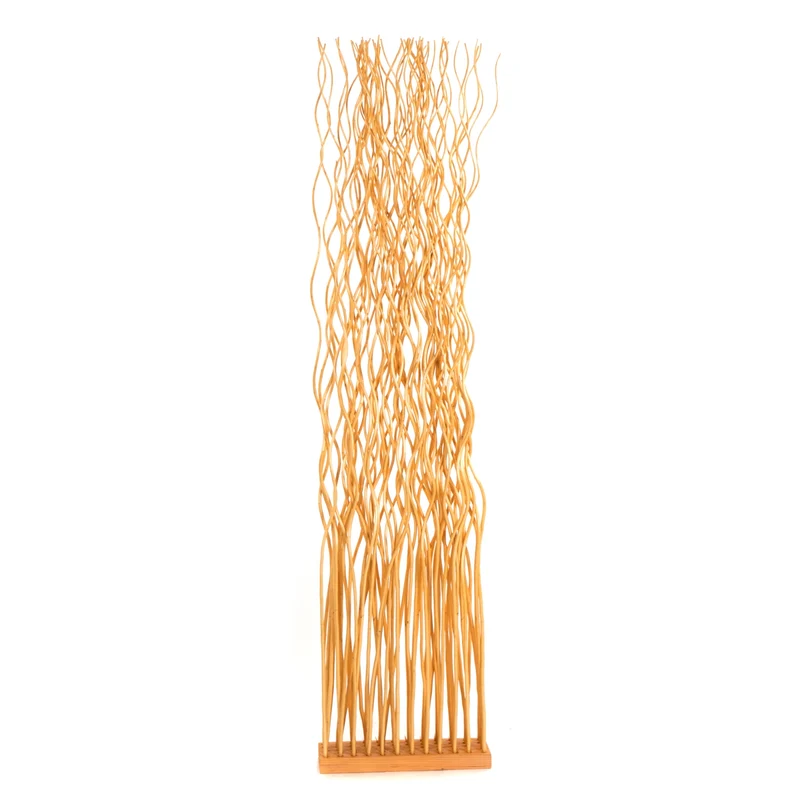 RAUMTEILER "WAVE" | Weidenholz, 170x40cm (HxB) | Paravent, Trennwand | Farbe: honigfarben