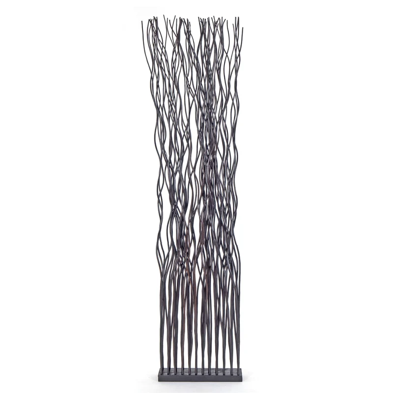 RAUMTEILER "WAVE" | Weidenholz, 170x40cm (HxB) | Paravent, Trennwand | Farbe: braun
