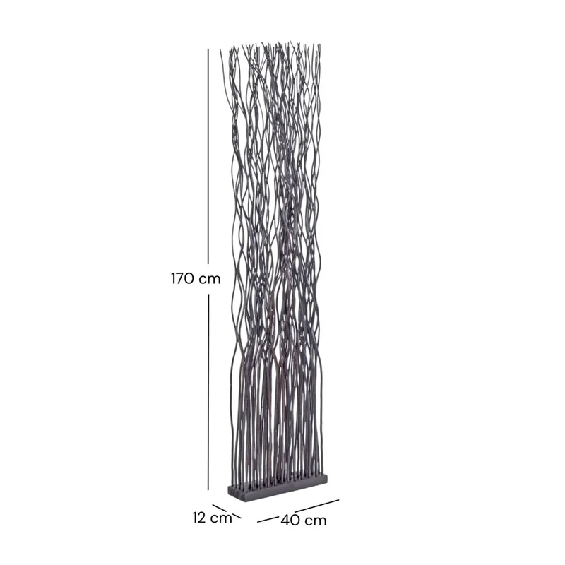 RAUMTEILER "WAVE" | Weidenholz, 170x40cm (HxB) | Paravent, Trennwand | Farbe: braun