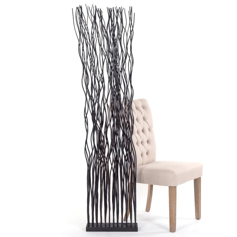 RAUMTEILER "WAVE" | Weidenholz, 170x40cm (HxB) | Paravent, Trennwand | Farbe: braun