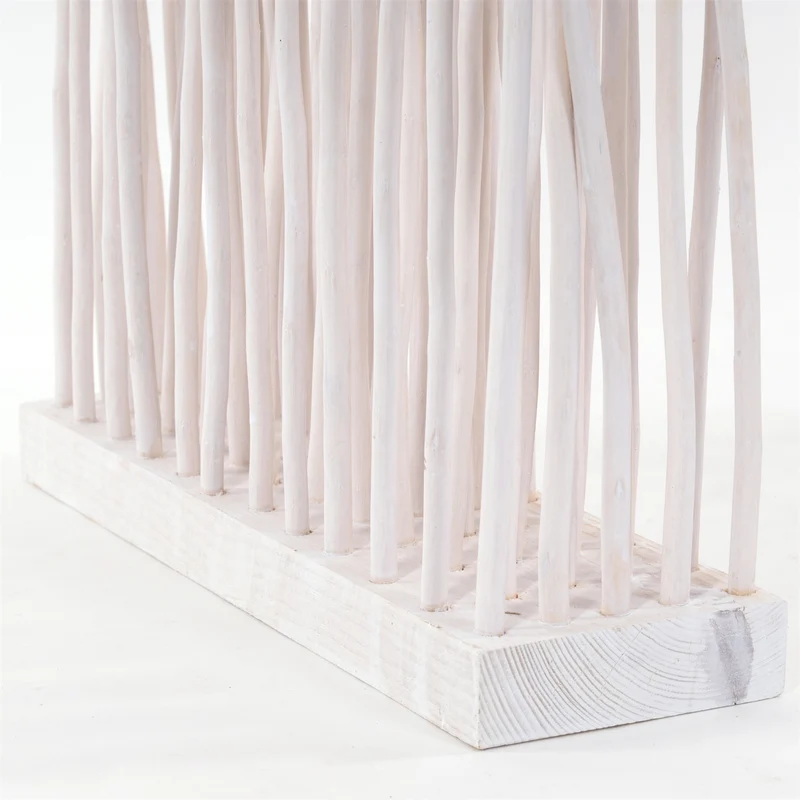RAUMTEILER "WAVE" | Weidenholz, 170x40cm (HxB) | Paravent, Trennwand | Farbe: weiß