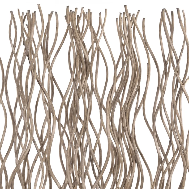 RAUMTEILER "WAVE" | Weidenholz, 170x40cm (HxB) | Paravent, Trennwand | Farbe: grau