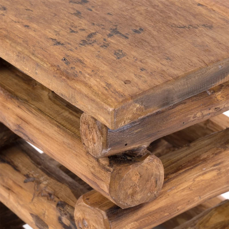 HOCKER "BLOCK 38" | 30x30x39cm (BxTxH), Altholz Teak | Sitzhocker | Farbe: 08 honigfarben gewachst