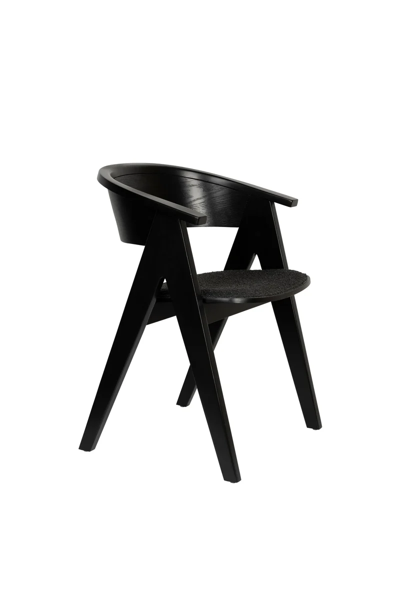 Zuiver Stuhl Ndsm – Schwarz, Massives Eschenholz, 54 × 59 × 79 cm