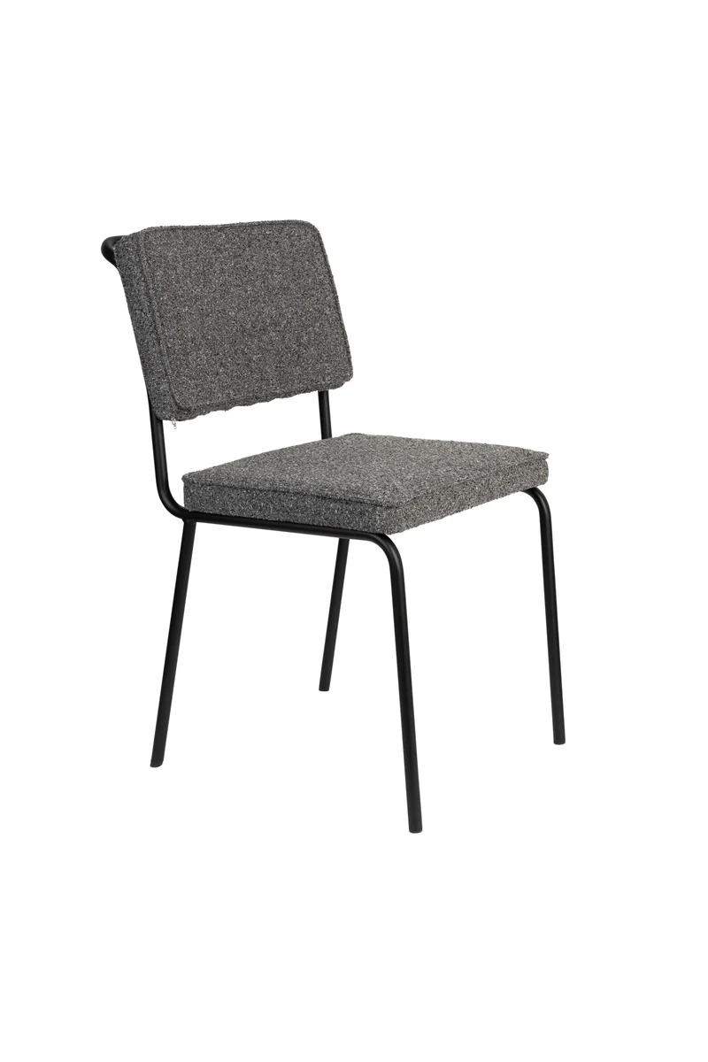 Zuiver Stuhl Buddy – Schwarz, Stoff, 57 × 48 × 85 cm, 2er-Set