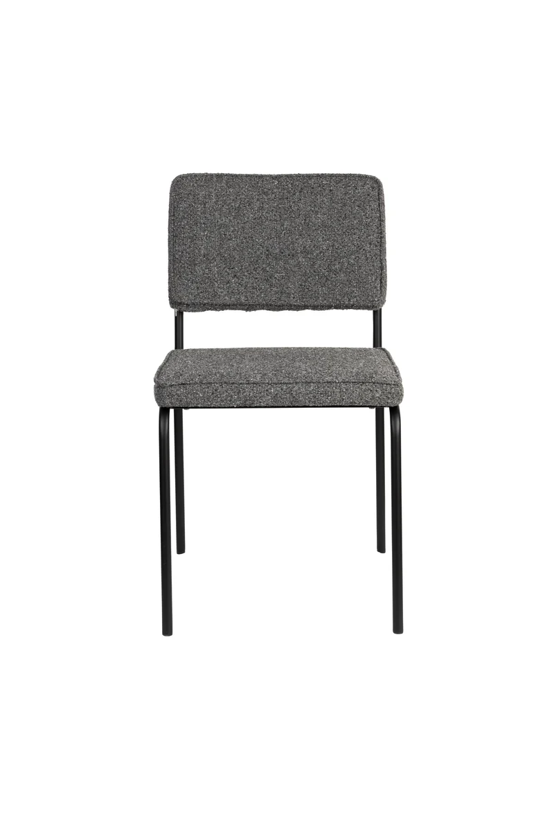 Zuiver Stuhl Buddy – Schwarz, Stoff, 57 × 48 × 85 cm, 2er-Set