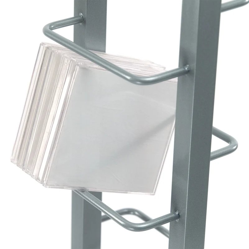 DESIGN CD STÄNDER "TOWER" | 138 cm, Metall | für 126 CDs | Farbe: silber