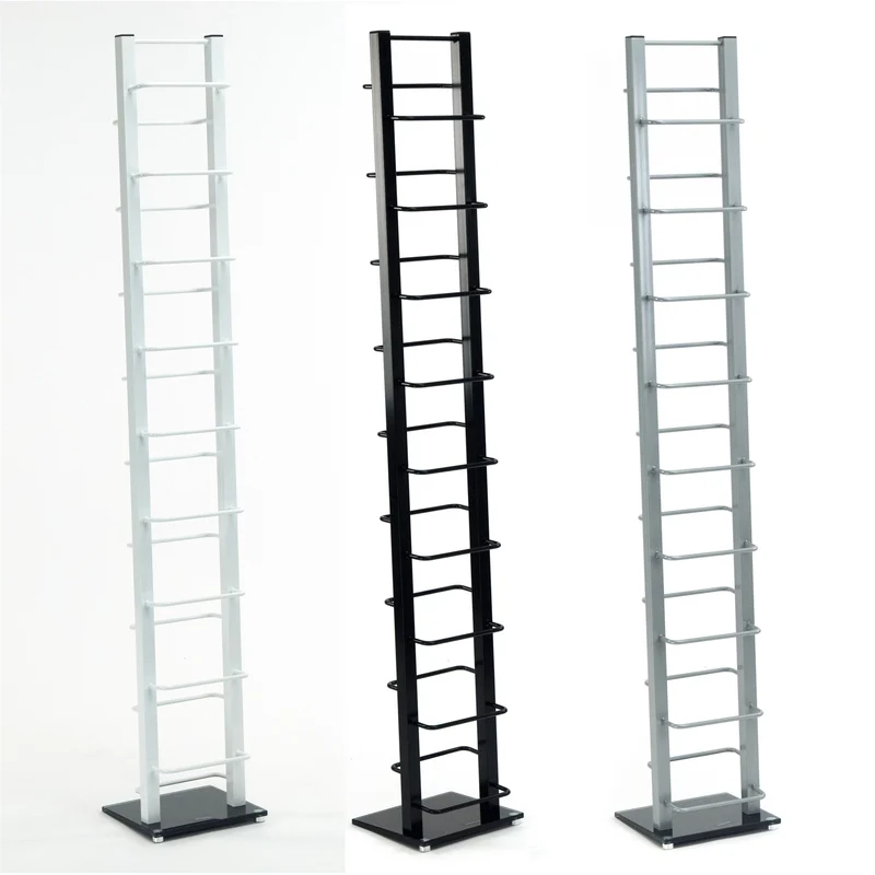 DESIGN CD STÄNDER "TOWER" | 138 cm, Metall | für 126 CDs | Farbe: silber