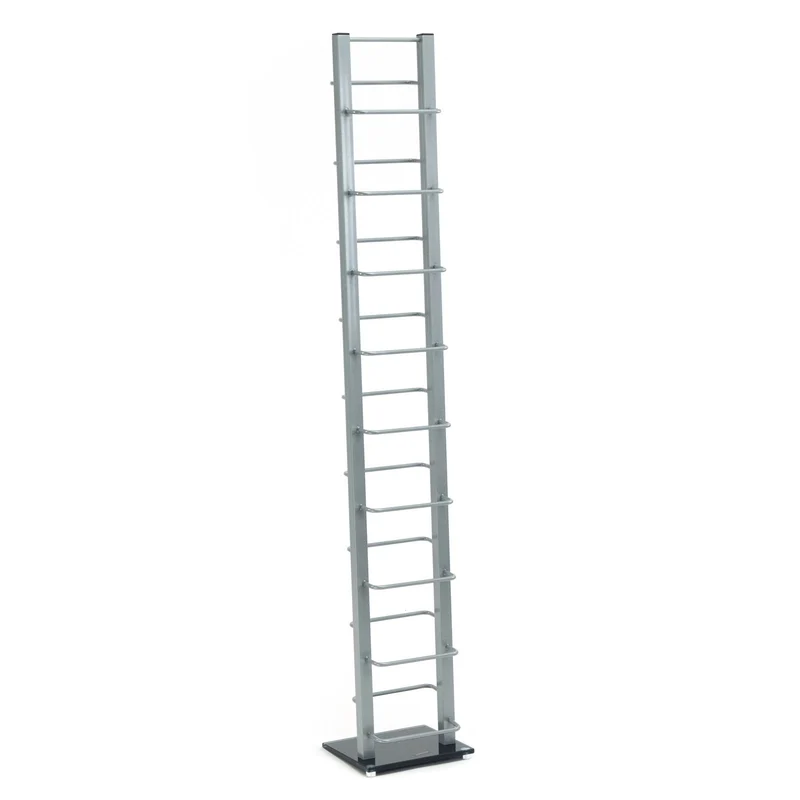 DESIGN CD STÄNDER "TOWER" | 138 cm, Metall | für 126 CDs | Farbe: silber