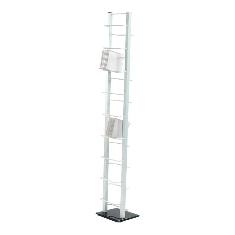 DESIGN CD STÄNDER "TOWER" | 138 cm, Metall | für 126 CDs | Farbe: weiß