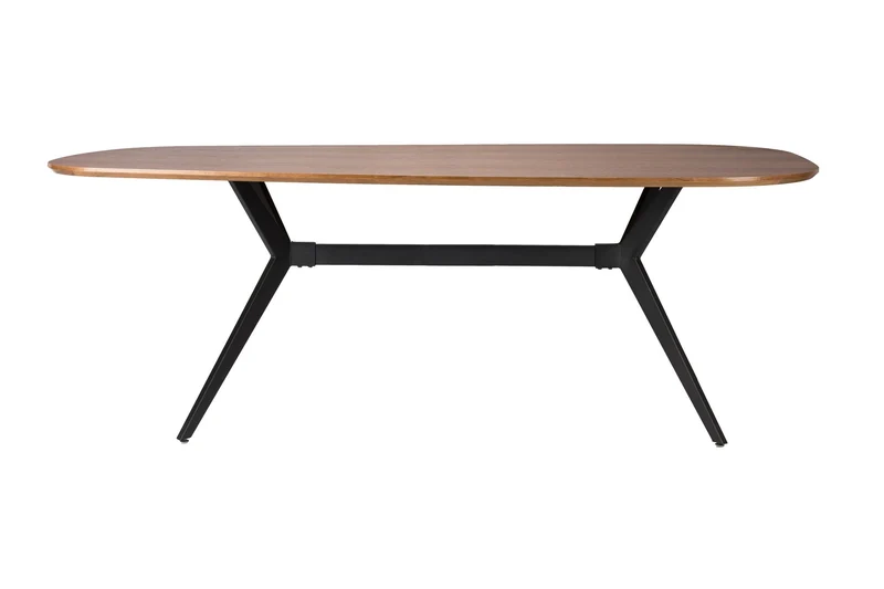 White Label Living Esstisch Chase Organisch Rechteckig – Schwarz, MDF, 180 × 90 × 75 cm