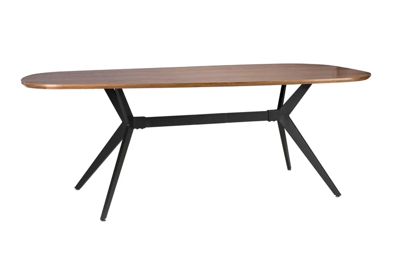 White Label Living Esstisch Chase Organisch Rechteckig – Schwarz, MDF, 180 × 90 × 75 cm