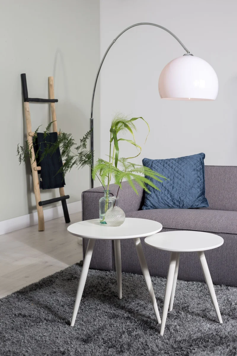 White Label Living Beistelltisch Daven Weiß – Holz, 50 × 50 × 50 cm, 2er-Set