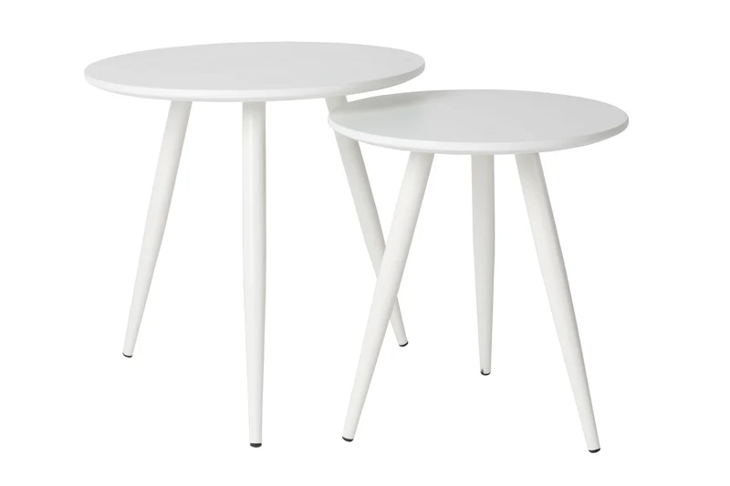 White Label Living Beistelltisch Daven Weiß – Holz, 50 × 50 × 50 cm, 2er-Set