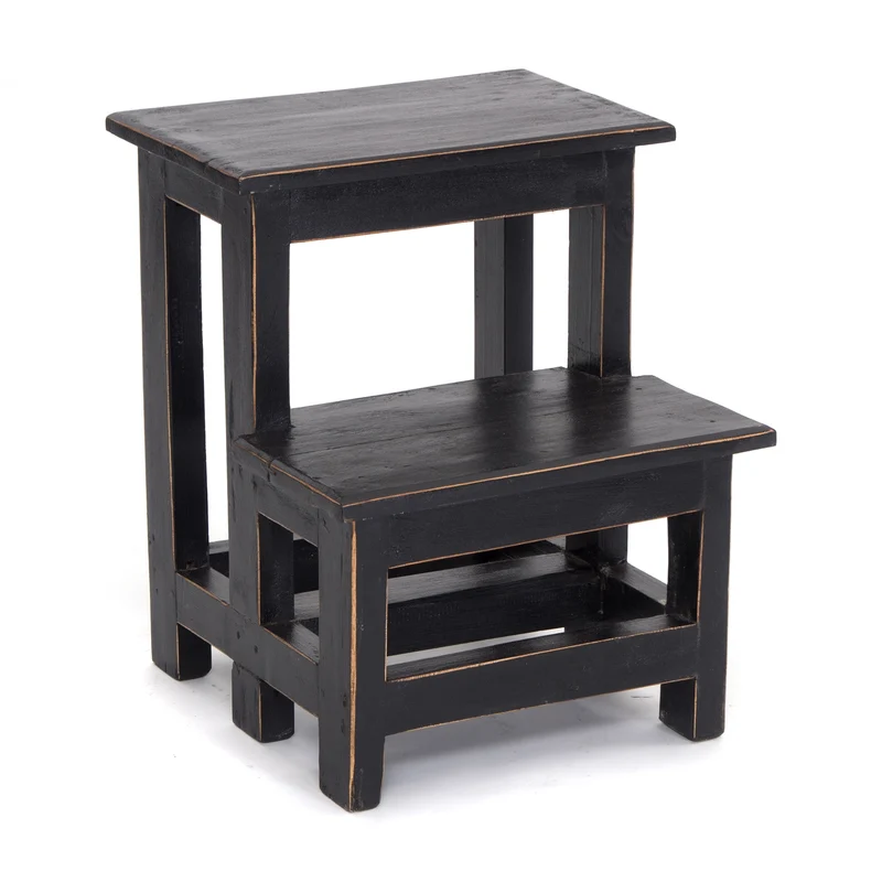 TRITTLEITER "STEP" | 46x37 cm (HxB), Altholz | Tritthocker | Farbe: 09 voodoo - schwarz