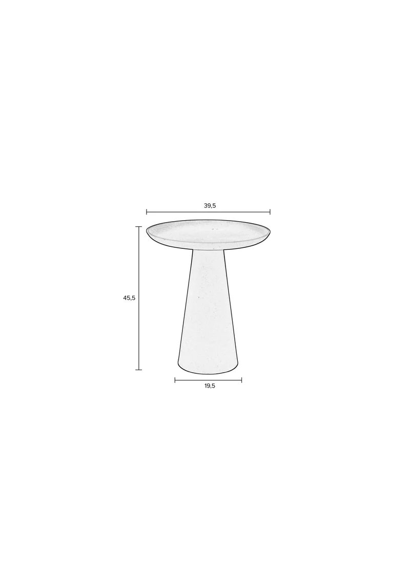 White Label Living Beistelltisch Ringar Large Blue – Metall, 39,5 × 39,5 × 45,5 cm