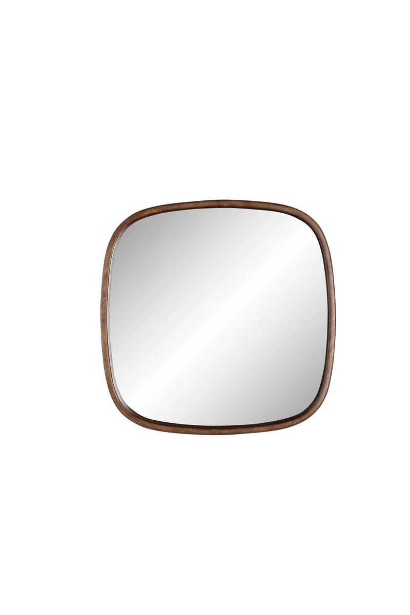 White Label Living Spiegel Nyko Square – Gummibaumholz, 50 × 50 × 5 cm