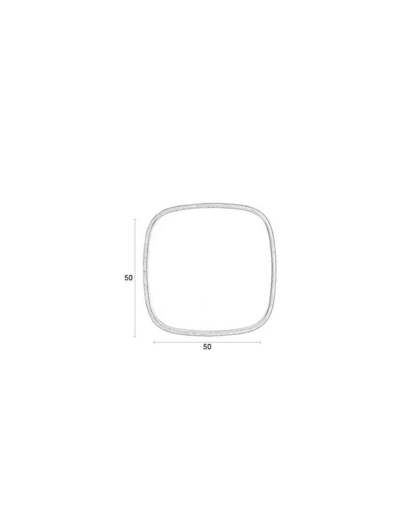 White Label Living Spiegel Nyko Square – Gummibaumholz, 50 × 50 × 5 cm