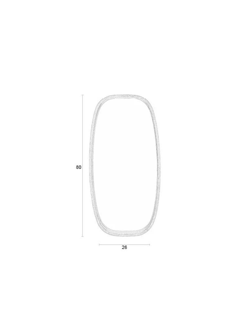 White Label Living Spiegel Nyko M – Gummibaumholz, 80 × 40 × 5 cm