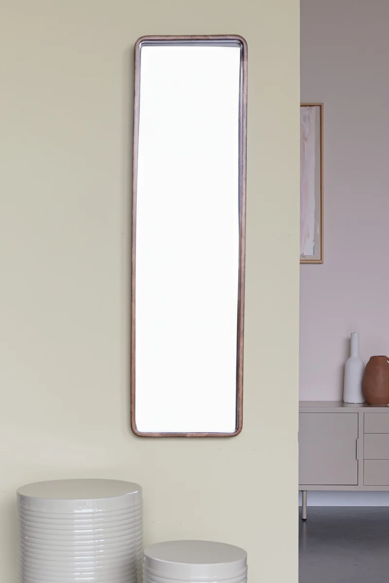 White Label Living Spiegel Nyko Rechteck L – Gummibaumholz, 120 × 34 × 4 cm