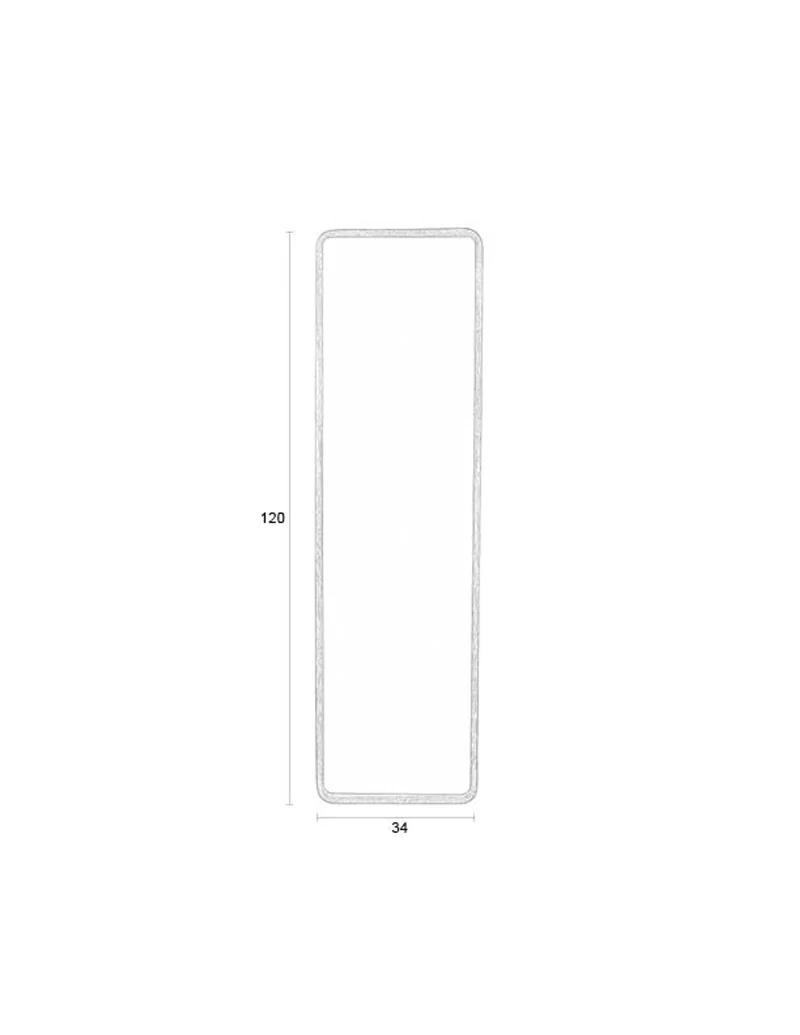 White Label Living Spiegel Nyko Rechteck L – Gummibaumholz, 120 × 34 × 4 cm