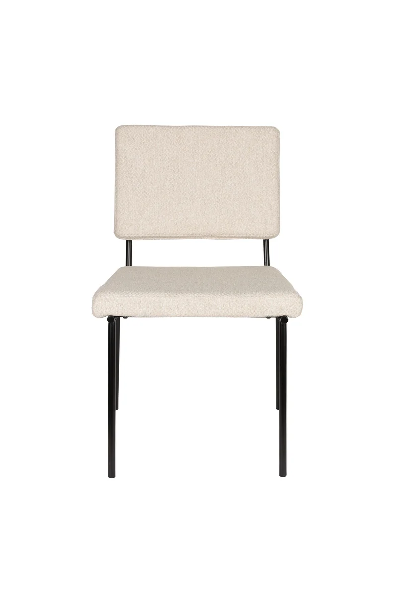 Zuiver Stuhl Fellow – Off-White, Polyester, 60 × 47,5 × 85 cm, 2er-Set