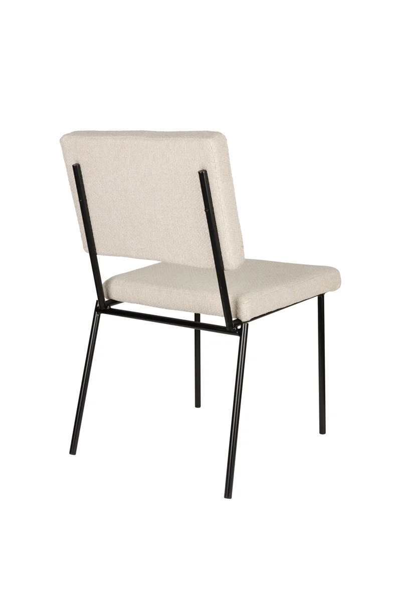 Zuiver Stuhl Fellow – Off-White, Polyester, 60 × 47,5 × 85 cm, 2er-Set