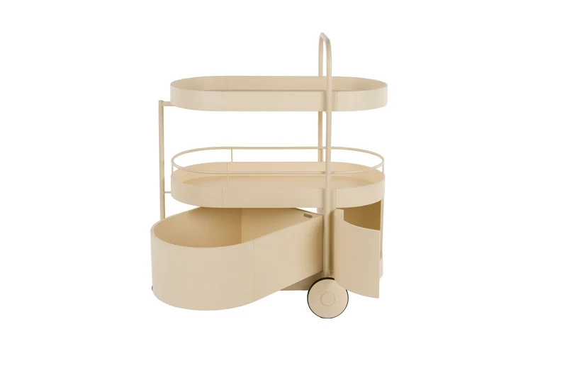 Zuiver Tisch Trolley Wim – Beige, Stahl, 53 × 85 × 98 cm
