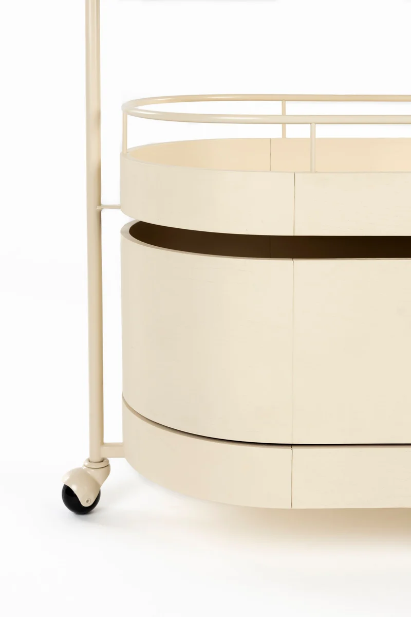 Zuiver Tisch Trolley Wim – Beige, Stahl, 53 × 85 × 98 cm