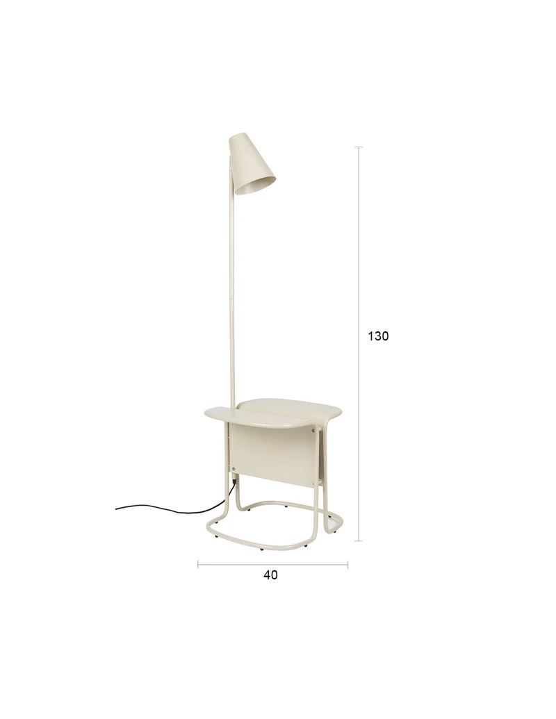 Zuiver Stehleuchte Lustor – Beige, Eisen, 42 × 40 × 130 cm