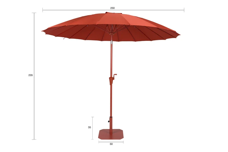 Zuiver Wohnaccessoire Sunbrella Sunshine Set Marsala – Polyester, 250 × 250 × 235 cm