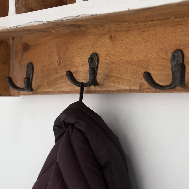 RUSTIKALE WANDGARDEROBE mit Fächern "VINTAGE 70" | 70x27x11cm(BxHxT) | Farbe: 06 weiß-landhaus