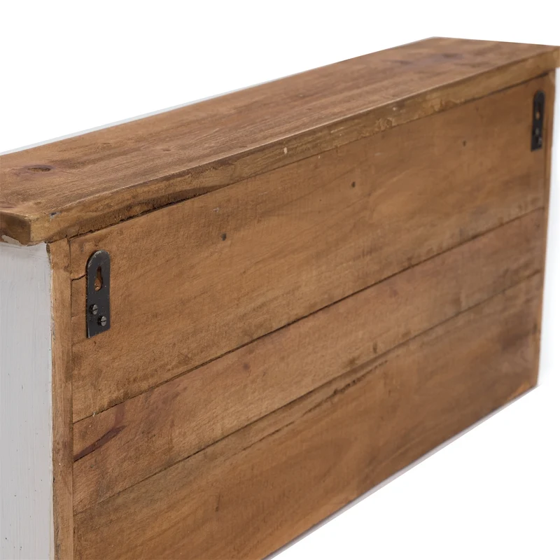 RUSTIKALE WANDGARDEROBE mit Fächern "VINTAGE 70" | 70x27x11cm(BxHxT) | Farbe: 06 weiß-landhaus
