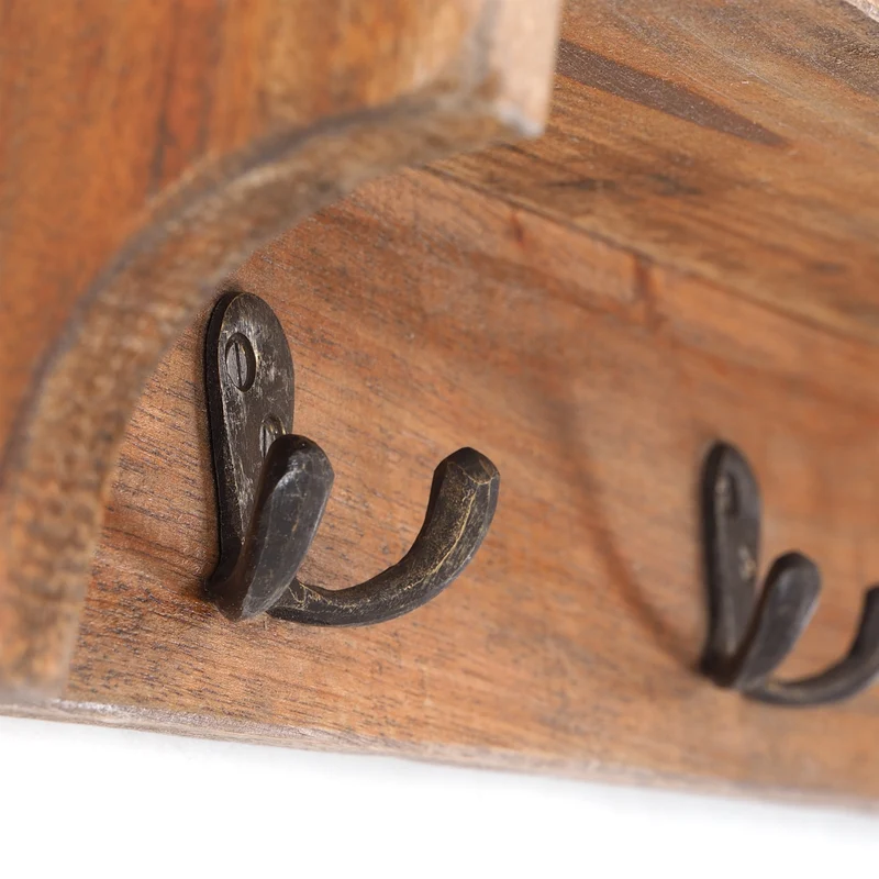 RUSTIKALE WANDGARDEROBE mit Fächern "VINTAGE 70" | 70x27x11cm(BxHxT) | Farbe: 01 natur-vintage