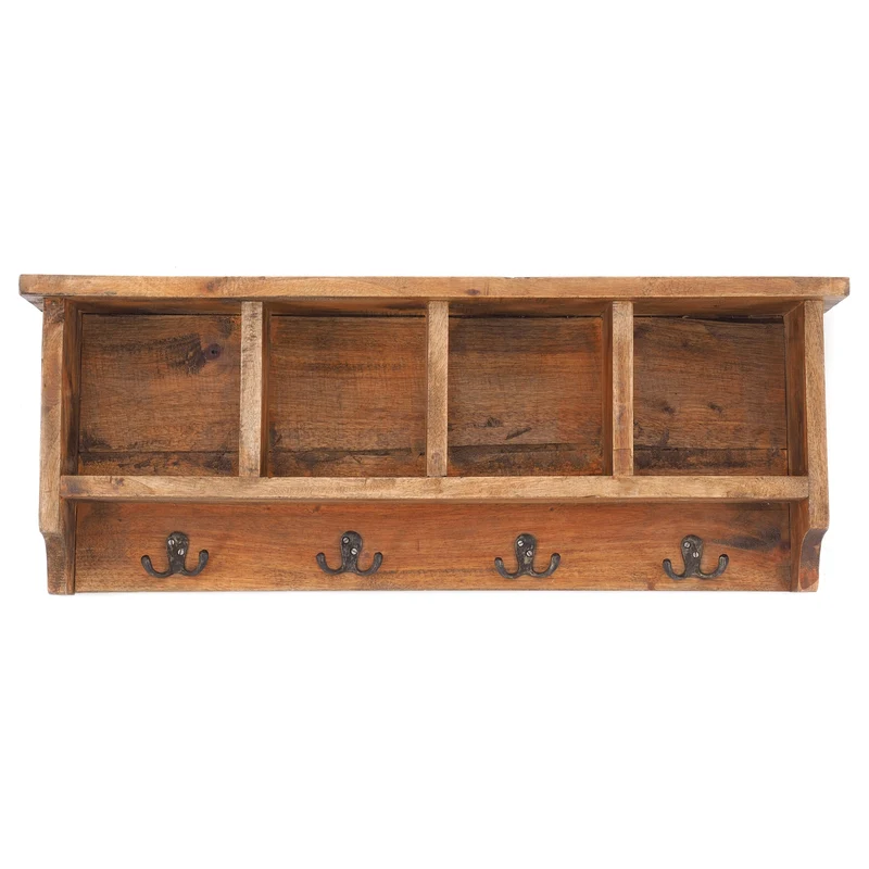 RUSTIKALE WANDGARDEROBE mit Fächern "VINTAGE 70" | 70x27x11cm(BxHxT) | Farbe: 01 natur-vintage