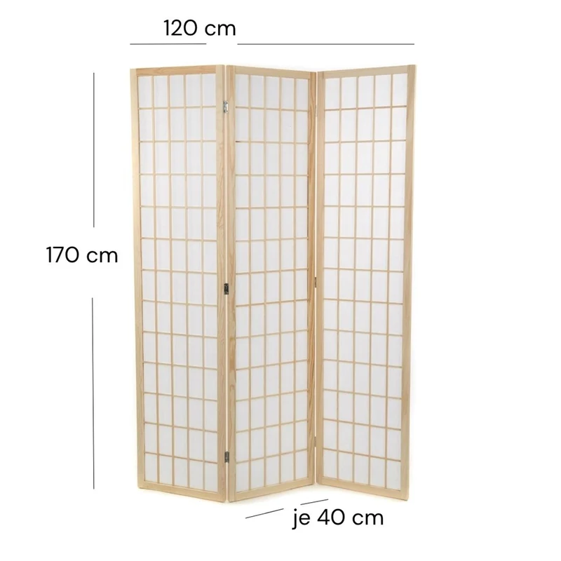 RAUMTEILER "CANVA" | Reispapier, 170x120 cm | Japan Paravent