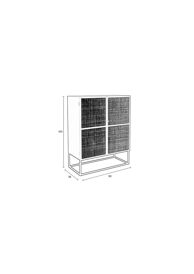 White Label Living Schrank Guuji Niedrig 2do – MDF, 80 × 38 × 100 cm