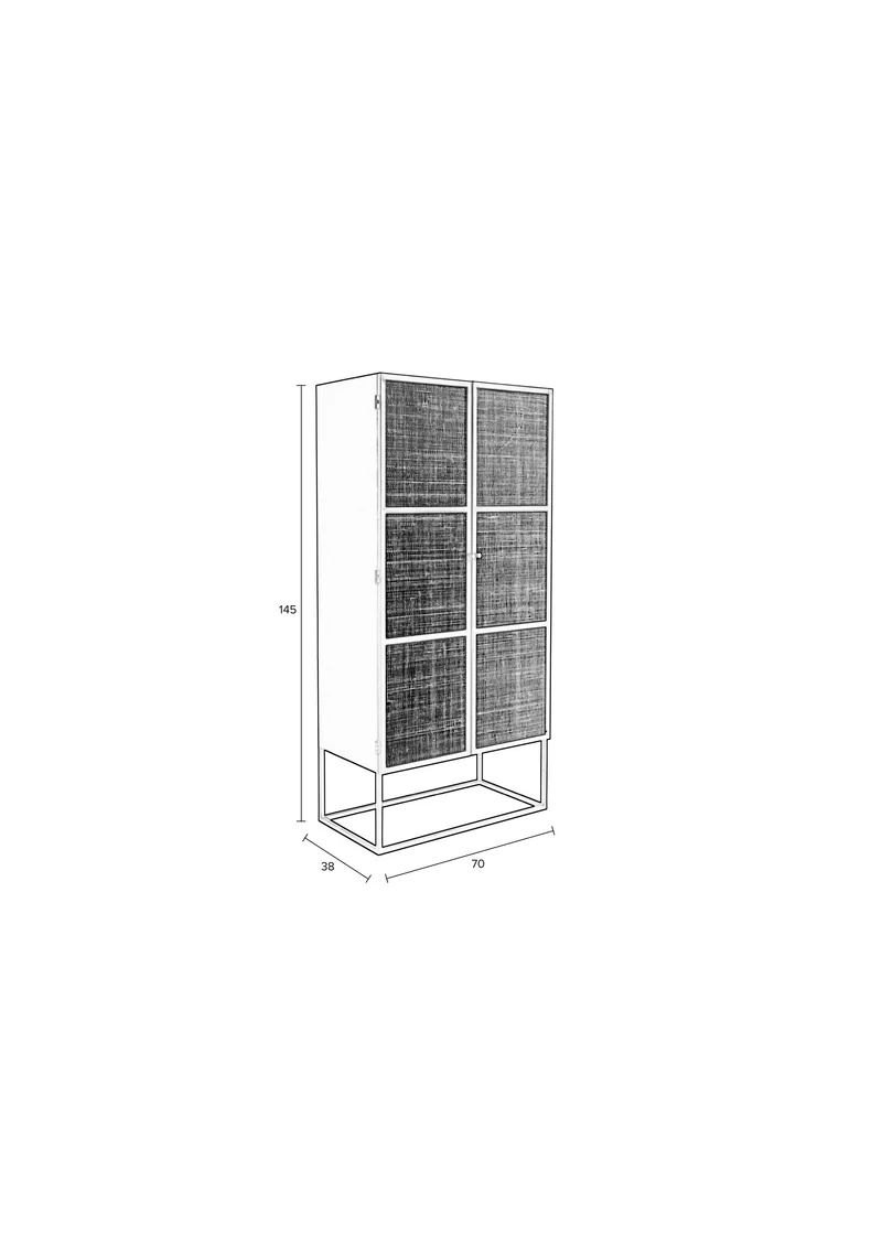 White Label Living Schrank Guuji Hoch 2do – MDF, 70 × 38 × 145 cm